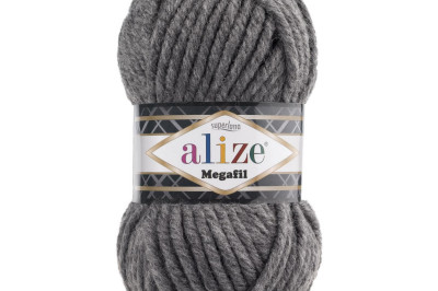 Пряжа Alize Superlana Megafil ( Суперлана Мегафил) 182 средне-серый меландж