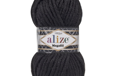 Пряжа Alize Superlana Megafil ( Суперлана Мегафил) 60 черный