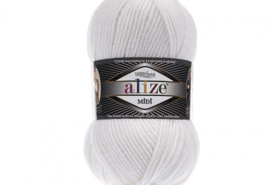 Пряжа Alize Superlana Midi ( Суперлана Миди) 55 белый