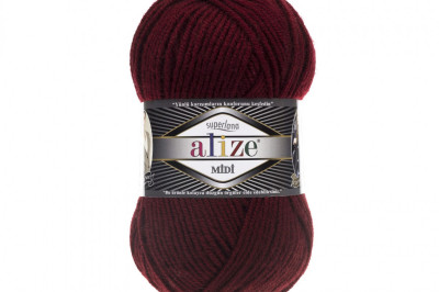Пряжа Alize Superlana Midi ( Суперлана Миди) 57 бордовый