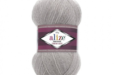Пряжа Alize Superwash Comfort Socks( Супервош комфорт сокс) 21 серый меландж