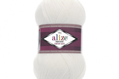Пряжа Alize Superwash Comfort Socks( Супервош комфорт сокс) 55 белый
