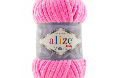 Пряжа Alize Velluto ( Ализе Веллуто) 121 ярко розовый