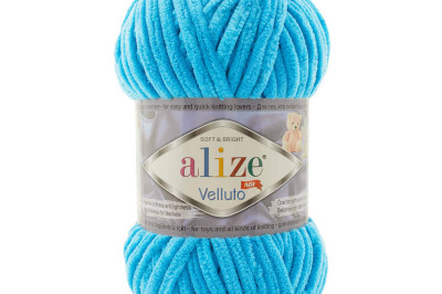 Пряжа Alize Velluto ( Ализе Веллуто) 16 безюзово-синий