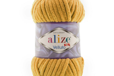 Пряжа Alize Velluto ( Ализе Веллуто) 02 желтый