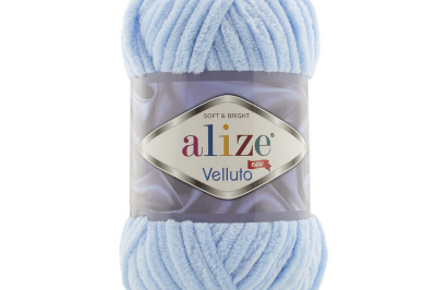 Пряжа Alize Velluto ( Ализе Веллуто) 218 голубой