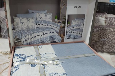 Постельное белье евро Deer Indigo от First Choice (R.106)