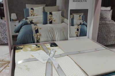 Постельное белье евро Manolya blu Stone от First Choice (R.121)