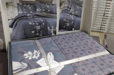 Постельное белье євро  COTTON SATIN Evan Indigo