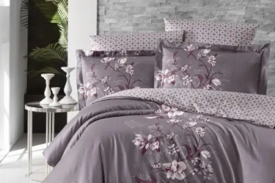 Постельное белье семейное  COTTON SATIN Evan Lilac