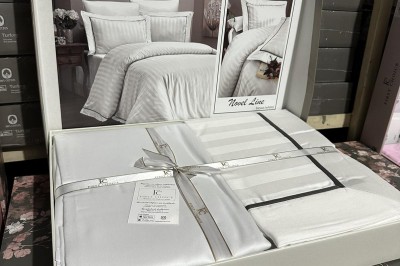 Постельное белье евро Satin Deluxe Novel Line beyaz (DLX-26 )