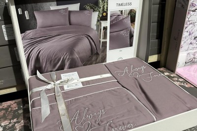 Постельное белье евро  Satin Deluxe  Timeless Lilac (DLX-06)