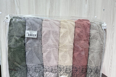 Набор банных полотенец Cestepe VIP Cotton «Чорнобривці», 6 шт.