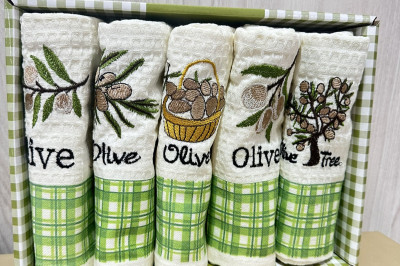 Полотенца кухонные  "Olive" ( 5 шт. ) Турция