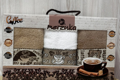 Полотенца кухонные махра Merzuka "Coffe" 40*60 ( 3 шт. ) Турция