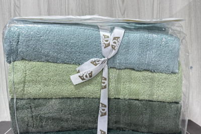 Набор банных полотенец ADA Cotton 70×140 (4 шт., цвета зелёной гаммы)