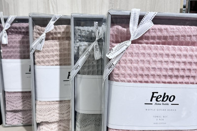 Подарунковий набір рушників вафельних Febo 2 шт. ( Турція )