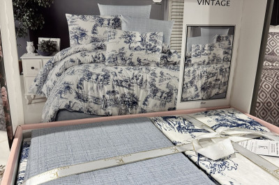 Постельное белье евро Vintage Blue от First Choice (R.146)